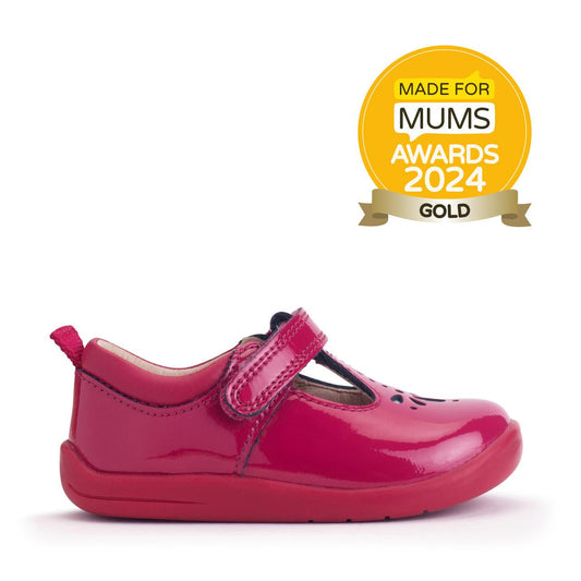 Puzzle cherry red patent